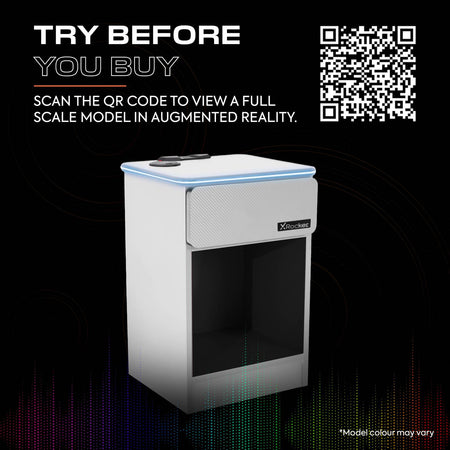 Carbon-Tek LED Bedside Side Table with Wireless Charging and Drawer - White RGB