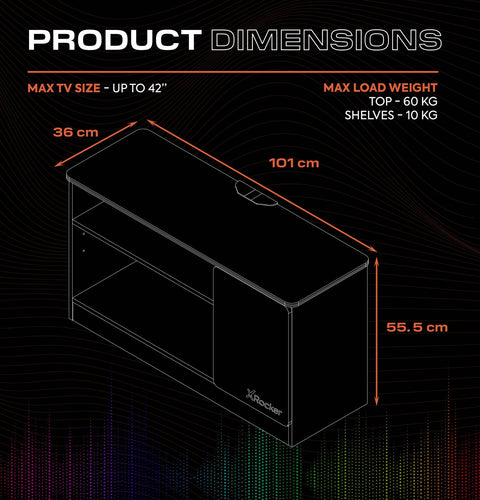 Carbon-Tek LED TV Media Unit - White RGB