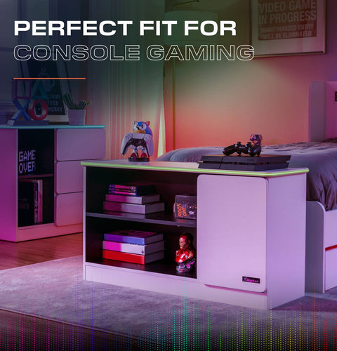 Carbon-Tek LED TV Media Unit - White RGB