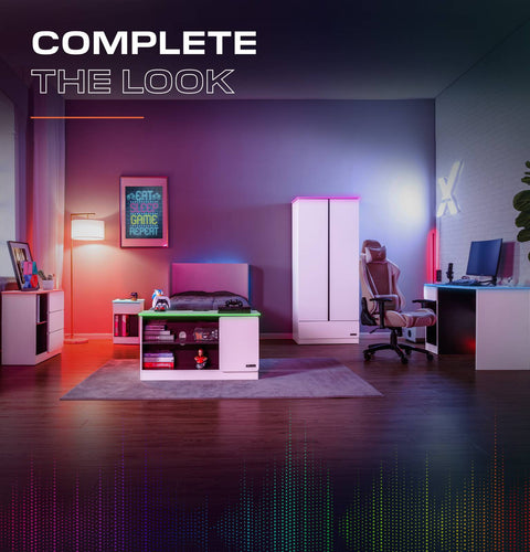 Carbon-Tek LED TV Media Unit - White RGB