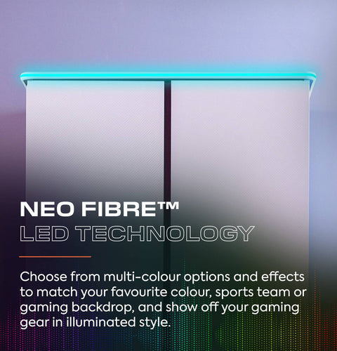Carbon-Tek LED 2-Door Wardrobe with Drawer - White RGB
