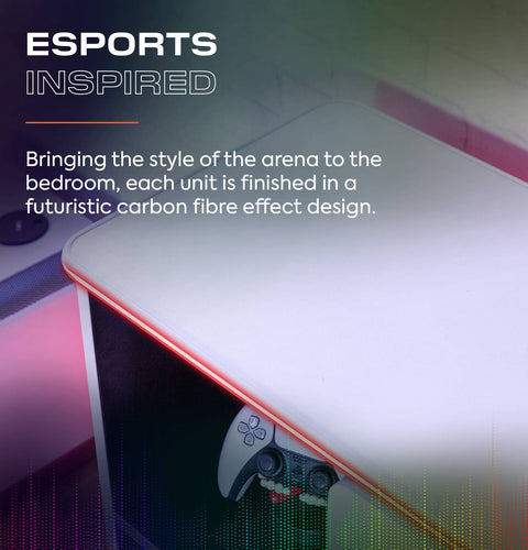 Carbon-Tek LED Chest of 3 Drawers - White RGB