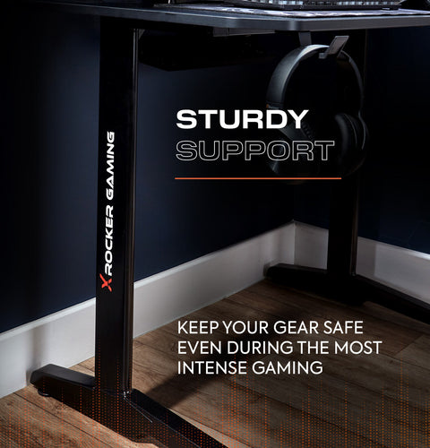 Panther 100cm Gaming Desk with Mousepad - Carbon Black