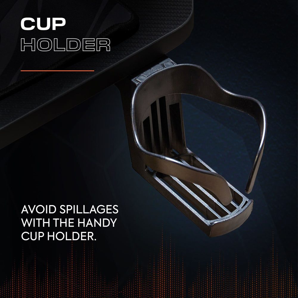 Panther 100cm Gaming Desk with Mousepad - Carbon Black