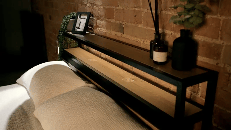 Denver Double Ottoman Bed With App Controlled LED Lighting - Oak/Black