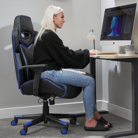 Drogon Ergonomic PC Office Gaming Chair - Black / Blue