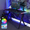 Lumio 110cm LED Gaming Desk with Full Mousepad - Carbon Black RGB