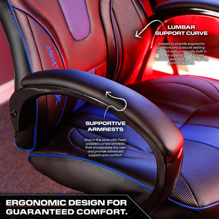 Maverick Ergonomic PC Office Gaming Chair - Black / Blue