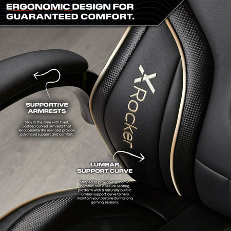 Maverick Ergonomic PC Office Gaming Chair - Black / Gold