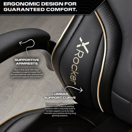 Maverick Ergonomic PC Office Gaming Chair - Black / Gold