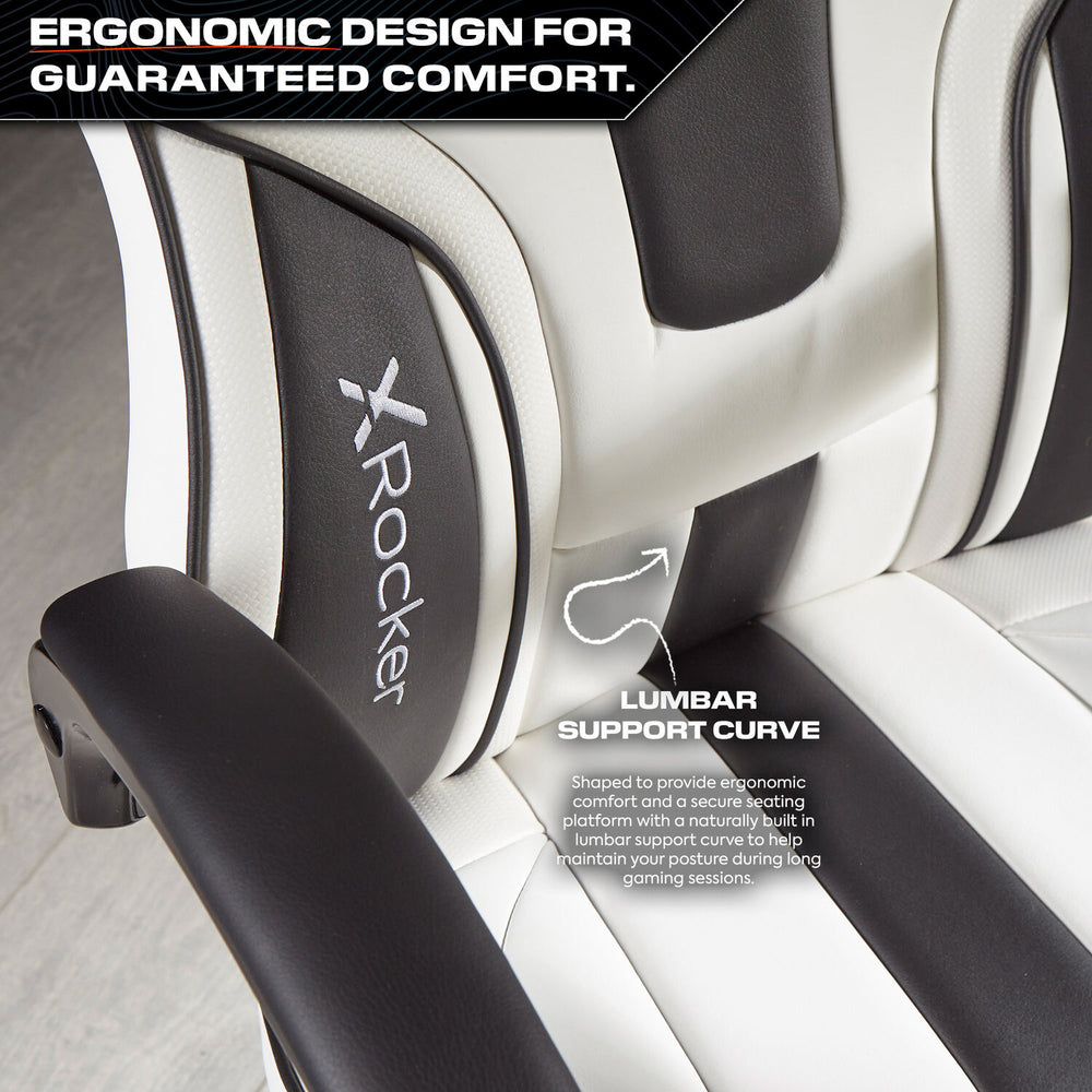 Maverick Ergonomic PC Office Gaming Chair - White / Black