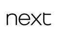 Black 'next' logo on a transparent background