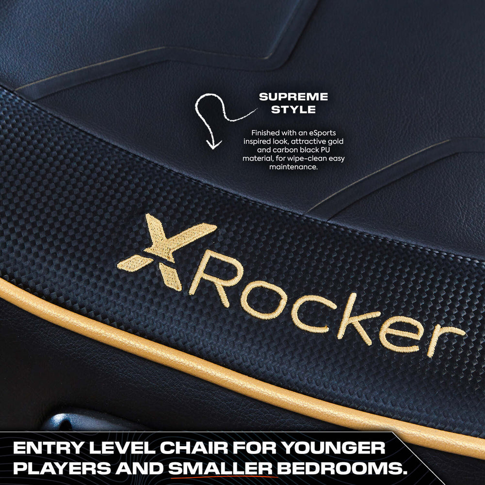 Shadow 2.0 Audio Floor Rocker Gaming Chair for Kids - Gold / Black