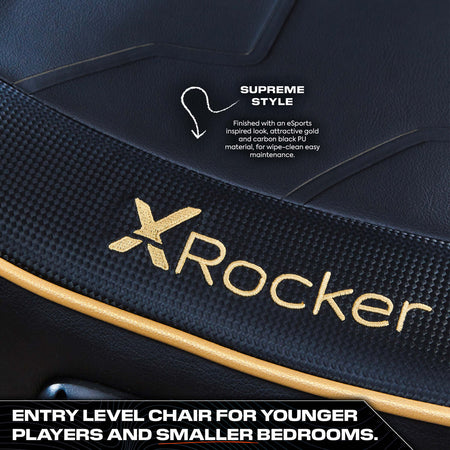 Shadow 2.0 Audio Floor Rocker Gaming Chair for Kids - Gold / Black