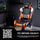 X rocker gaming chair in a room with a TV displaying a game, featuring a QR code for augmented reality.