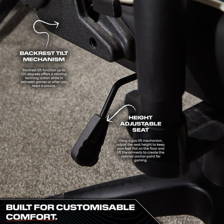 Agility Compact Ergonomic eSports Gaming Chair for Juniors - Carbon Black