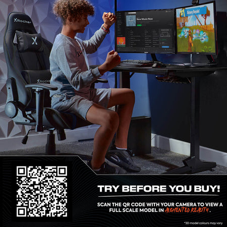 Agility Compact Ergonomic eSports Gaming Chair for Juniors - Carbon Black