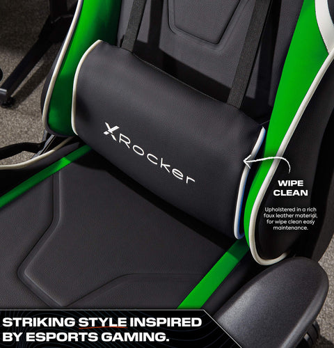 Agility Compact Ergonomic eSports Gaming Chair for Juniors - Black / Green