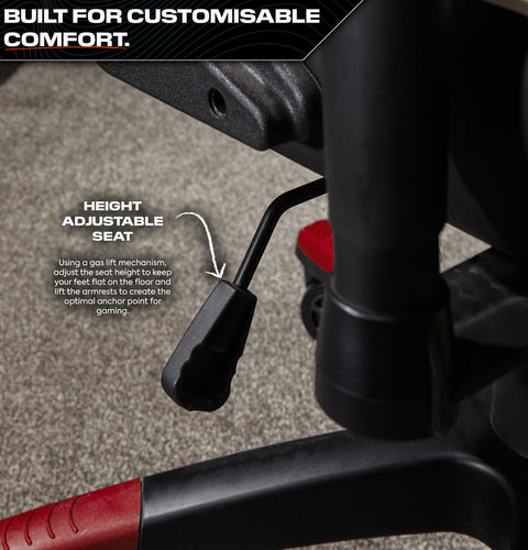 Agility Compact Ergonomic eSports Gaming Chair for Juniors - Black / Red