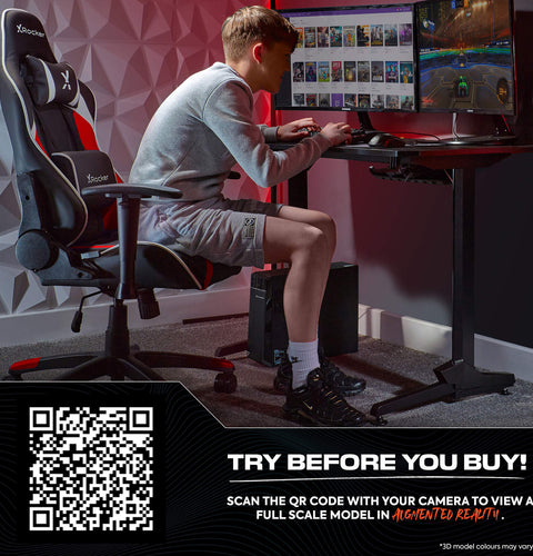 Agility Compact Ergonomic eSports Gaming Chair for Juniors - Black / Red