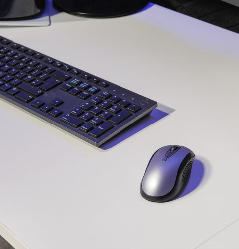 Ascend white desk with height memory function controls