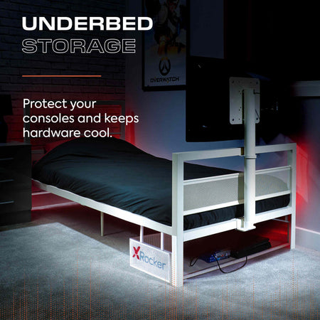 Basecamp Single Gaming TV Bed - White