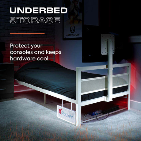 Basecamp Single Gaming TV Bed - White