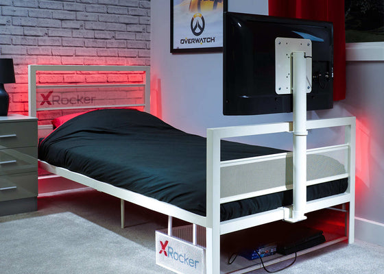 Basecamp Single Gaming TV Bed - White