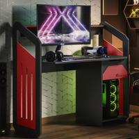 Battalion 120cm Gaming Desk with Drawers - Red