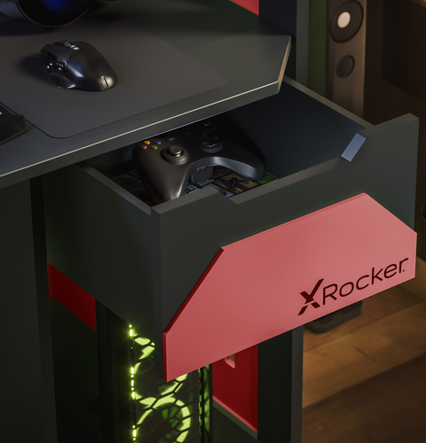 Battalion 120cm Gaming Desk with Drawers - Red