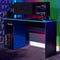 Carbon-Tek 120cm LED Gaming Desk with Wireless Charging - Grey / Blue RGB