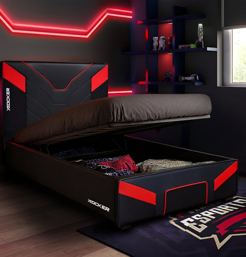 Cerberus MKII Ottoman Gaming Bed - Carbon Red (3 Sizes)