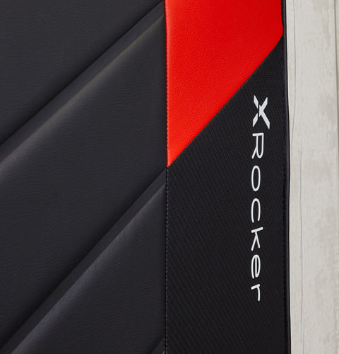 x rocker cerberus MK11 ottoman gaming bed premium carbon red upholstered bed with hidden storage for consoles and accessories.