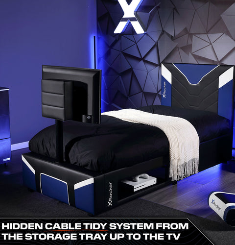 Cerberus Twist Single TV Gaming Bed - Blue