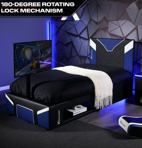 Cerberus Twist Single TV Gaming Bed - Blue
