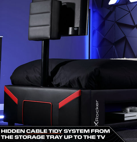 Cerberus Twist Single TV Gaming Bed - Black / Red