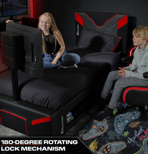 Cerberus Twist Single TV Gaming Bed - Black / Red