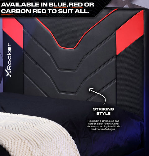 Cerberus Twist Single TV Gaming Bed - Black / Red