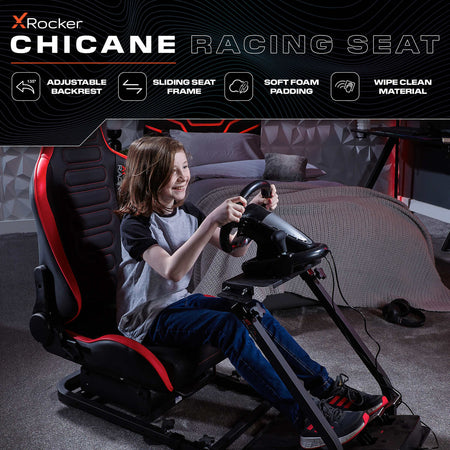 XR Racing Chicane Racing Sim Cockpit Gaming Chair - Black / Red