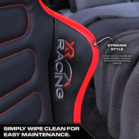 XR Racing Chicane Racing Sim Cockpit Gaming Chair - Black / Red