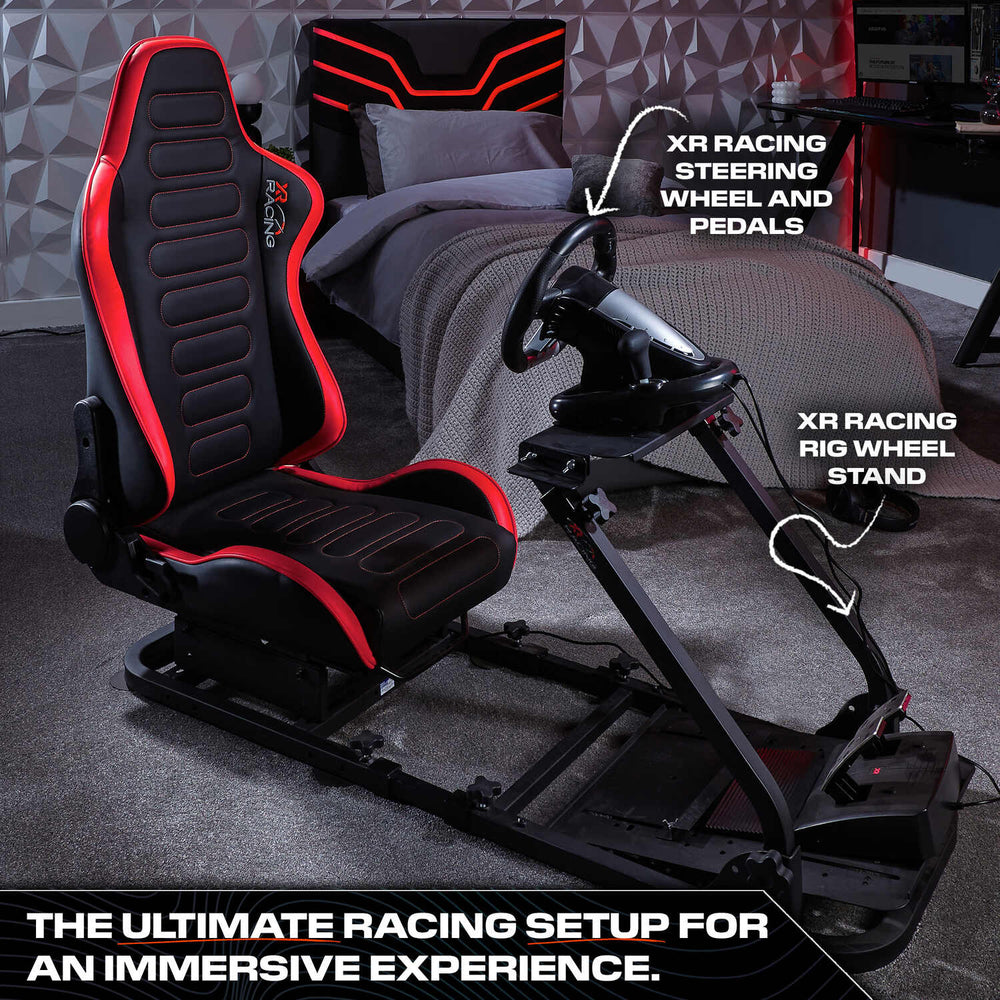 XR Racing Chicane Racing Sim Cockpit Gaming Chair - Black / Red
