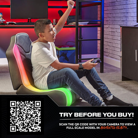 Chimera 2.0 Audio Floor Rocker LED Gaming Chair for Kids - Black