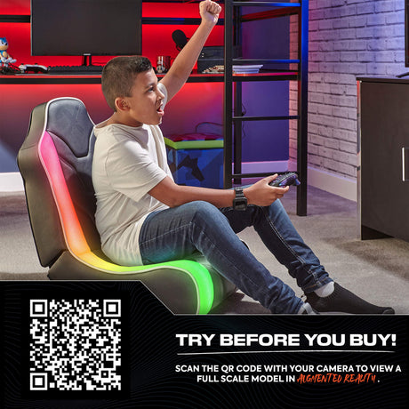 Chimera 2.0 Audio Floor Rocker LED Gaming Chair for Kids - Black