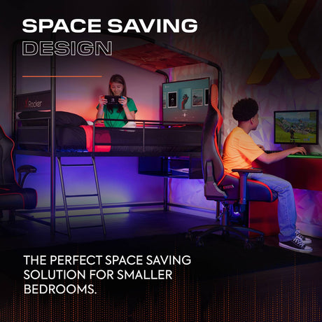 Contra Mid Sleeper Bunk TV Gaming Bed - Black