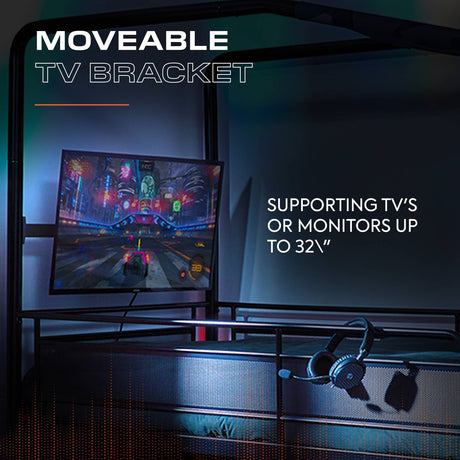 Contra Mid Sleeper Bunk TV Gaming Bed - Black