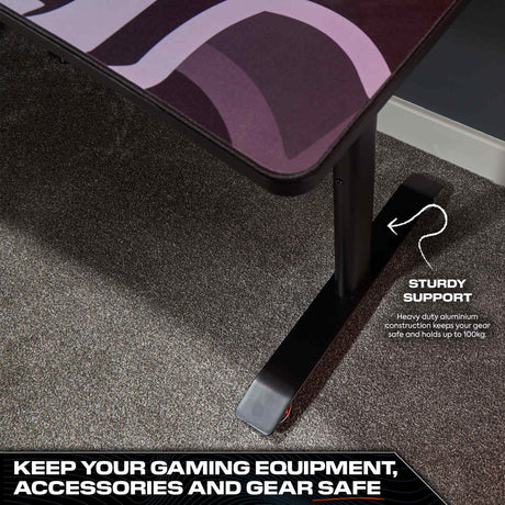Cougar XL 160cm Height Adjustable Gaming Desk with Full Mousepad - Carbon Black