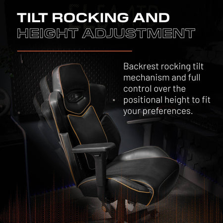 Drogon Ergonomic PC Office Gaming Chair - Black / Gold