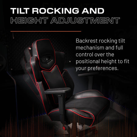 Drogon Ergonomic PC Office Gaming Chair - Black / Red