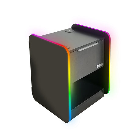 Electra LED Bedside Side Table with Wireless Charging - Black RGB