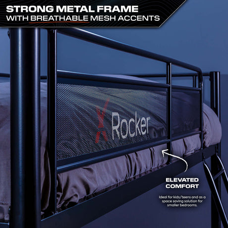 HQ High Sleeper Gaming Bunk Bed with Desk - Black